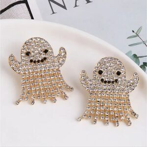 New Rhinestone Ghost Halloween Earrings
